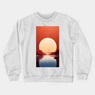 an abstract print of a sunset in space Crewneck Sweatshirt